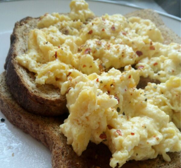 Scrambled with Vegan Smoked Cheese and Paprika